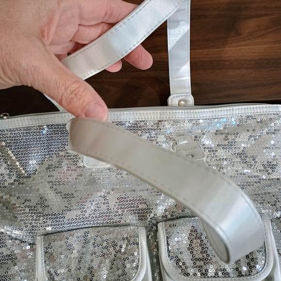 Glamorous Silver Sequin Shoulder Bag - Picture 4 of 11